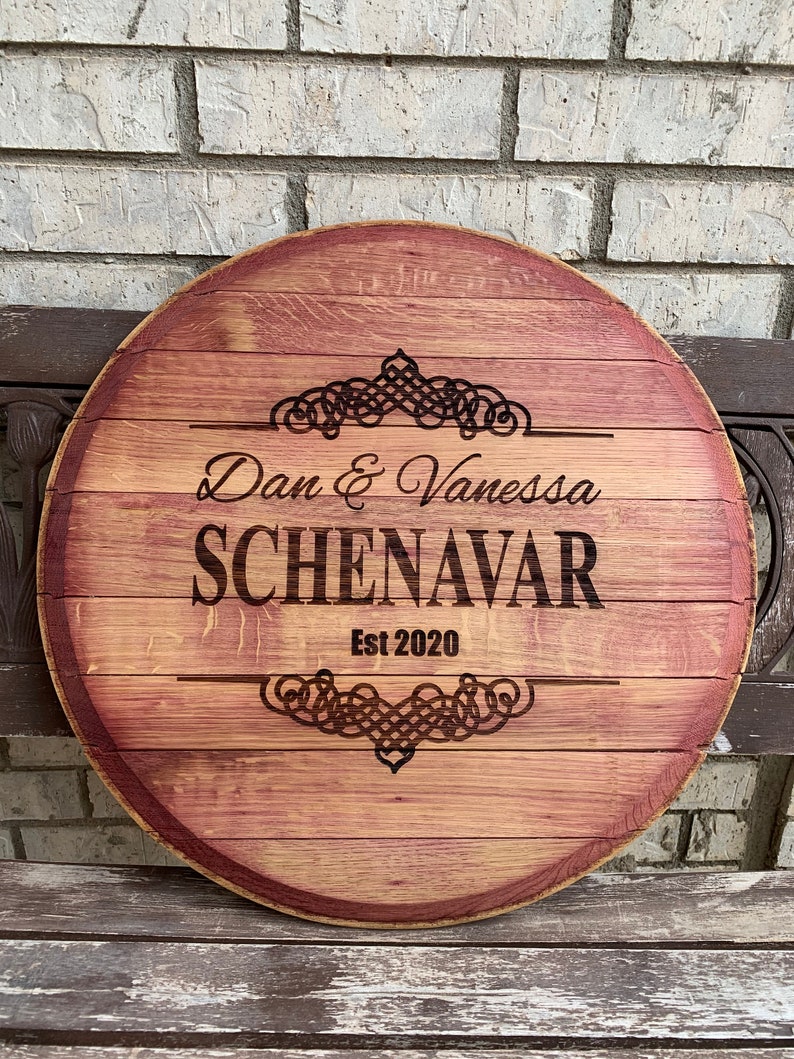 Wine Barrel Guest Book is a Used Lid Reclaimed From Napa Etsy