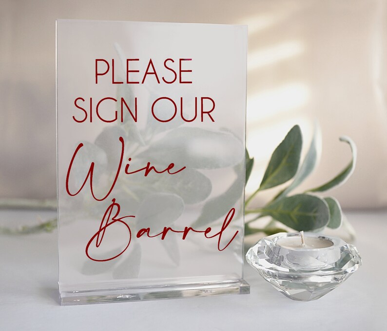 Custom Guest Book Personalized Wine Barrel Head Wedding Guest Book Alternative Bride and Groom Gift Split Letter Monogram Design image 4