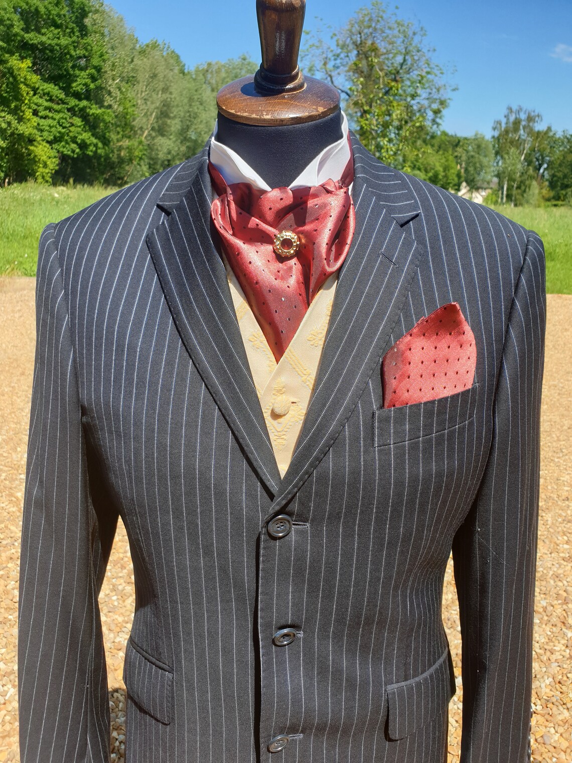 Men's Victorian Edwardian Style Pre Tied Cravat Neck Tie Etsy