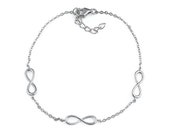 Sterling Silver .925 Triple Infinity Bracelet For Woman Teens 925