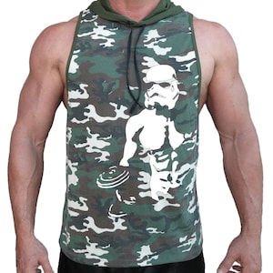 Stormtroop Star Wars Herren Workout HOODIE Tank Top T-Shirt Stringer Muskel Racerback Golds Gym Bodybildung Oberteile