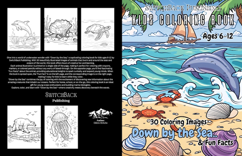 Sea Creatures Coloring Book for Kids: Fun Facts, Ages 6-12 - Etsy