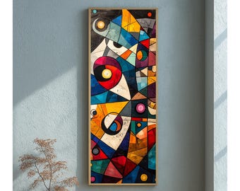 Abstract Wall Art Print | Tall Narrow | Tall and Thin Canvas wall art | Landscape Painting | Wall Art | Tall Vertical Art | 17&quot; x 36&quot; Print