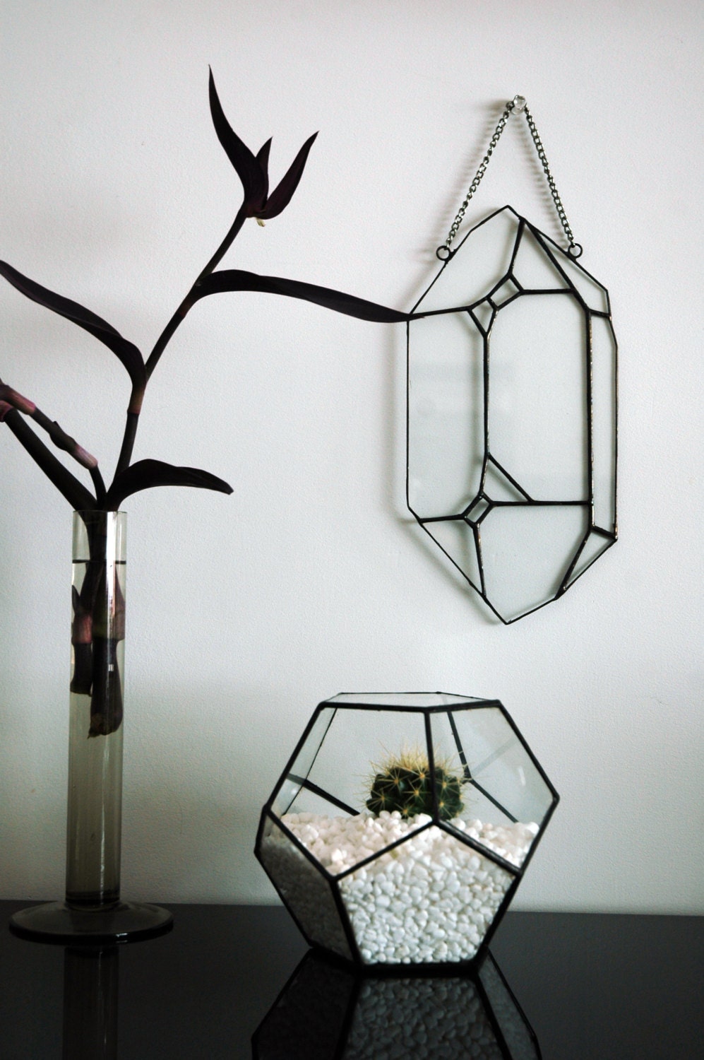 Vitre en Quartz Suspendue - Vitrail Cristal, Art de La Fenêtre, Décor Forme Cristal