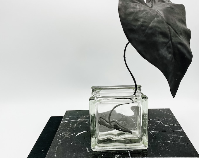 Vintage Small Glass Brick Vase, Vintage Glass Block Vase Etsy