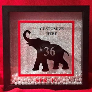 The ORIGINAL Personalized Elephant Shadow Box Delta Sigma Theta Inspired image 2