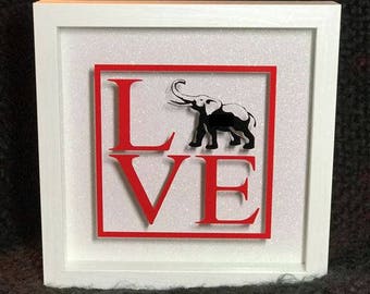 Elephant Love Shadow Box - Delta Sigma Theta Inspired