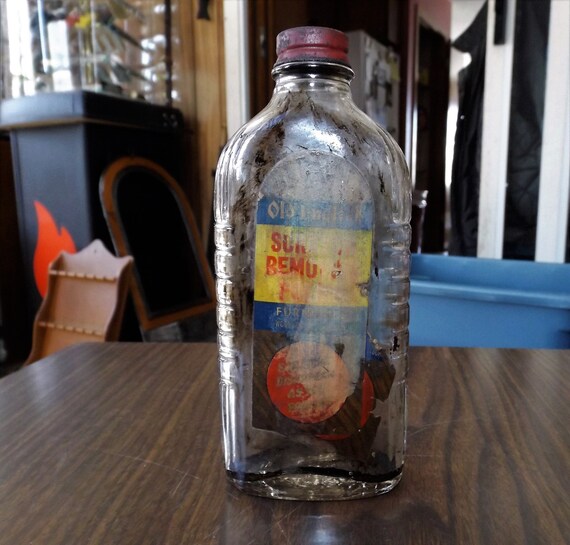 Vintage Apothecary Bottles Old English Polish Antique Glass Rustic Farmhouse Pharmacy Bottle Medicine