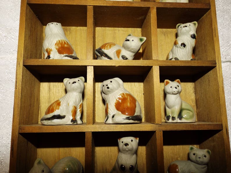 English Pottery Antique Creamware Pottery Cat Figurines Cat Figurines 3 glaze Pottery Unique Pottery Bisque Pottery
