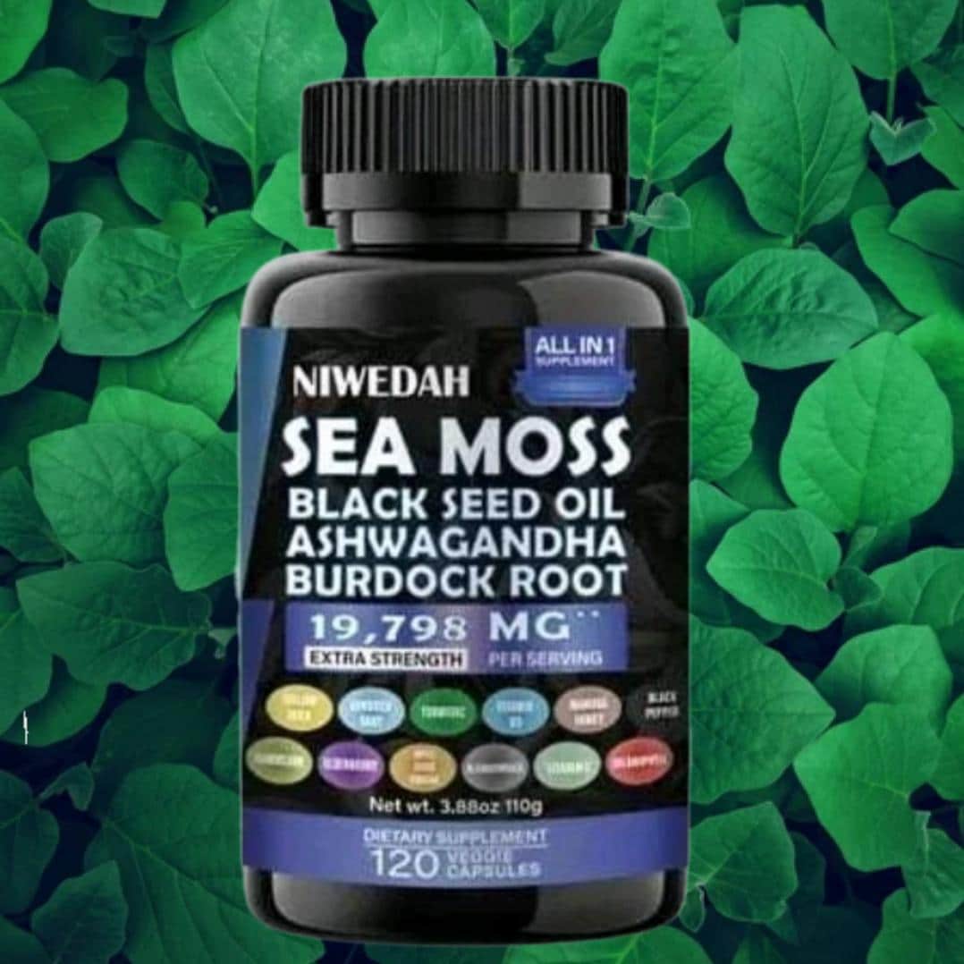 Sea Moss Black Seed Oil, Ashwagandha, Burdock Root 19,798mg (2
