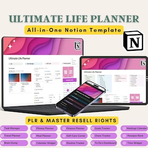 The Ultimate Life Planner Notion Template MRR is your complete solution for organizing every aspect of your life tasks finances selfcare etc