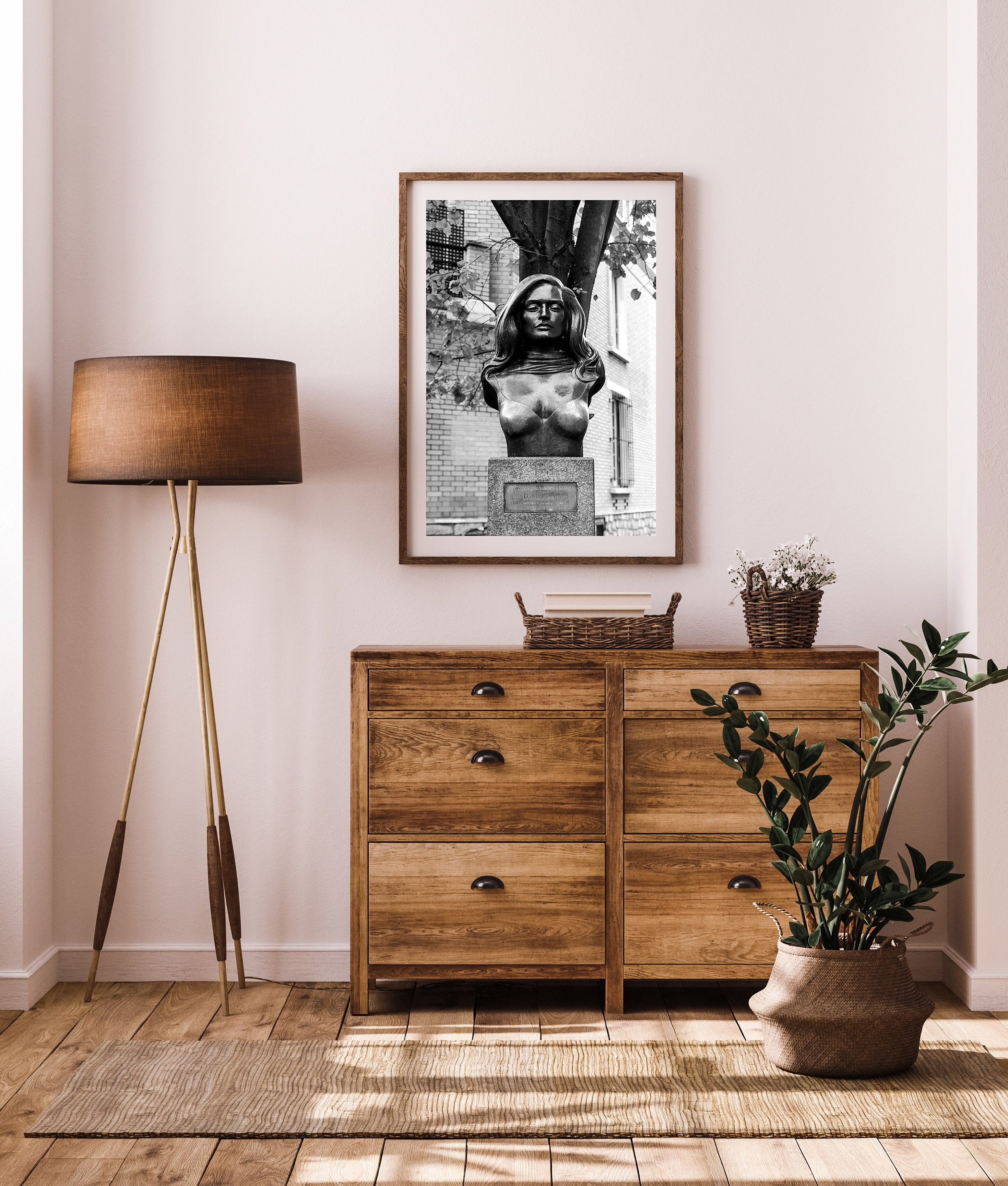 Impression Photo ou Toile en Noir et Blanc de La Statue Dalida à Paris