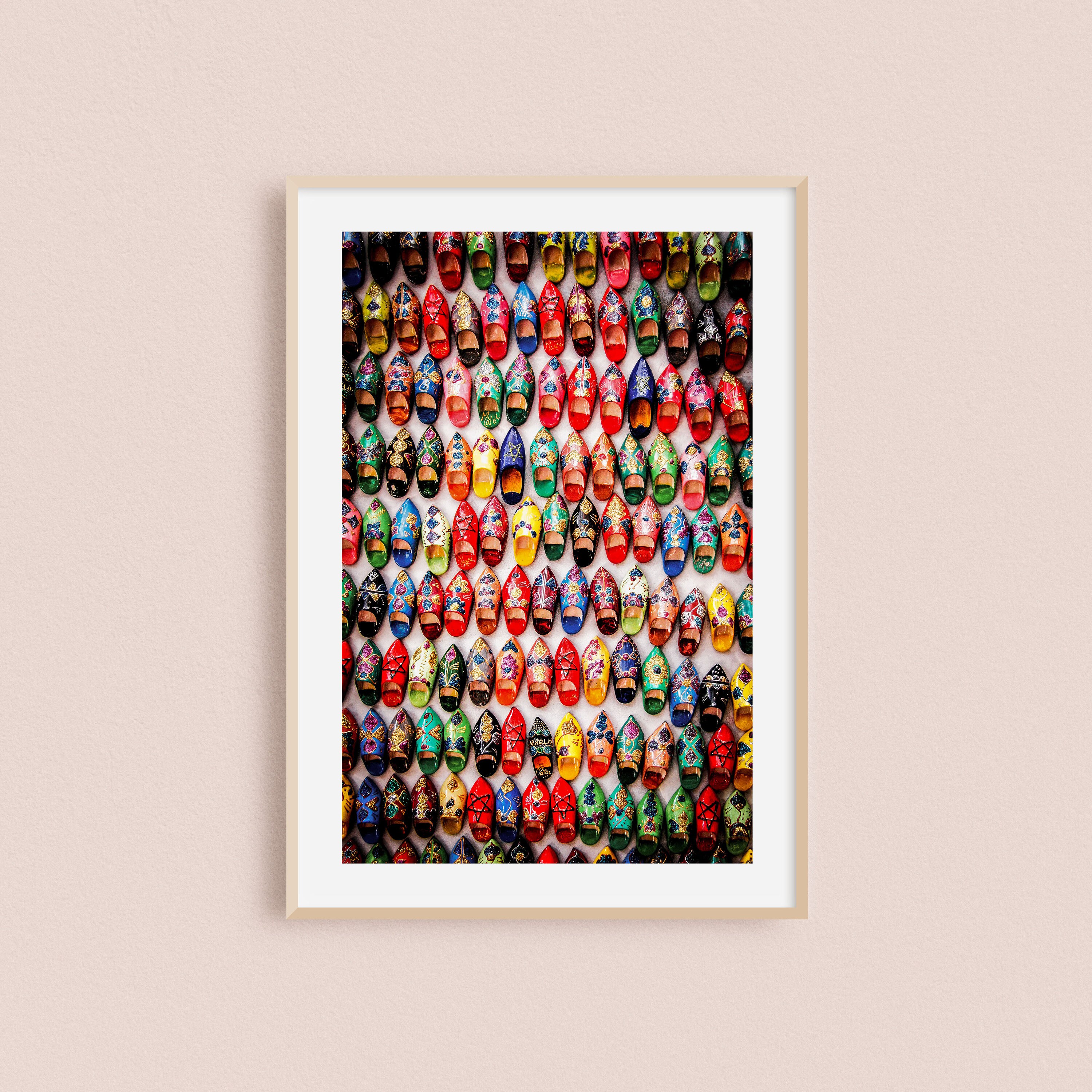 Impression Photo et Toile de Babouches Marocaines Colorées