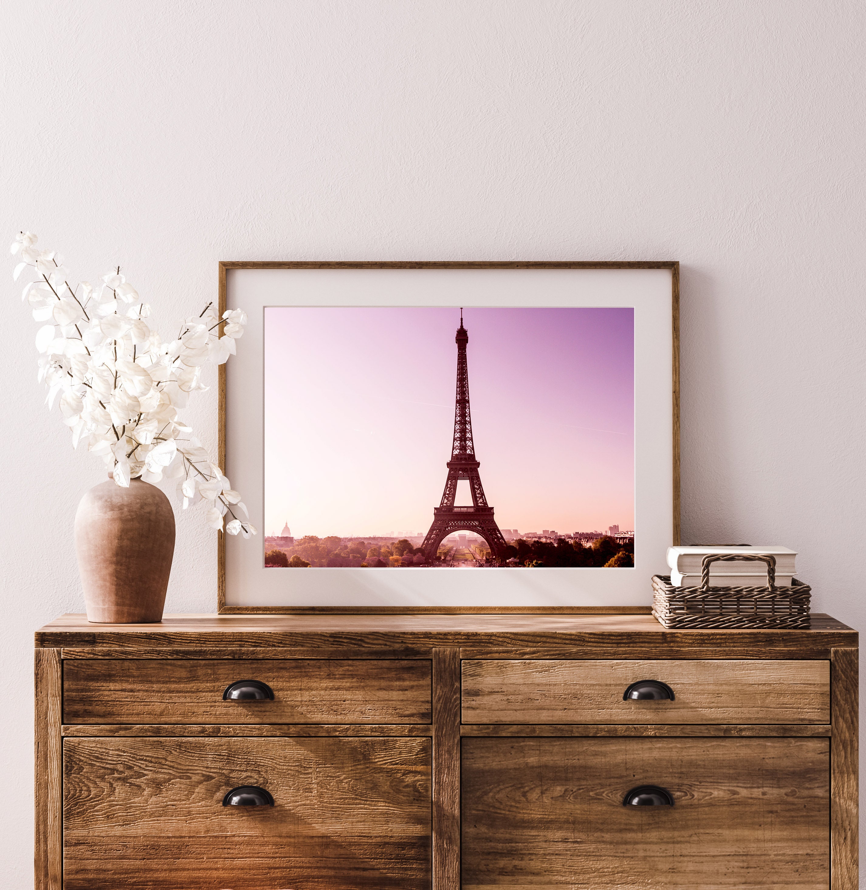 Impression Photo ou Toile de La Tour Eiffel Sous Un Ciel Rose à Paris