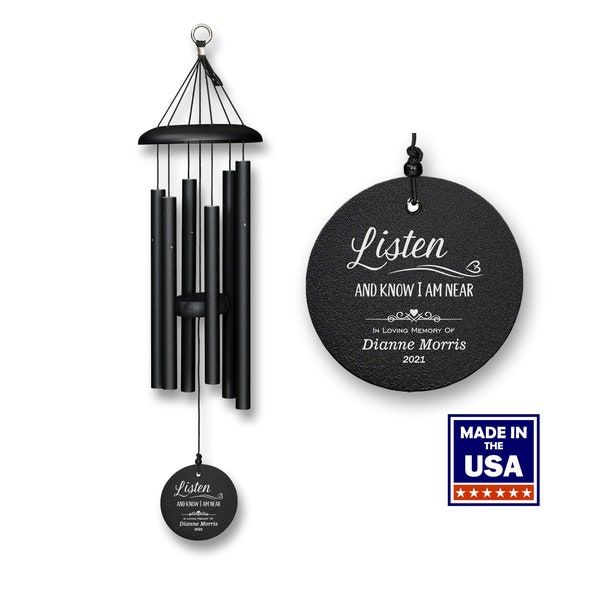 Listen and Know Memorial Wind Chime | Corinthian Bells | Sympathy Gift | Personalized Wind Chime | Memorial