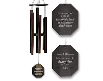 Memorial Wind Chime | Deep Tones | In Memory of a Life So Beautifully Lived | Sympathy Gift | Large Wind Chime | Amish Made in USA