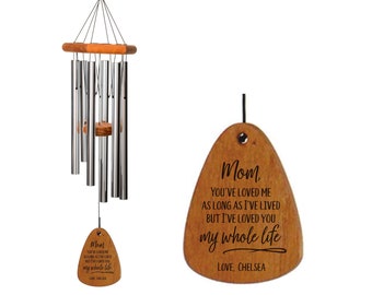 30-Inch Mother's Day Wind Chime-Silver, Mom I've Loved You My Whole Life Wind Chime, Gift for Mom, Mother's Day Gift,Mother's Day Wind chime