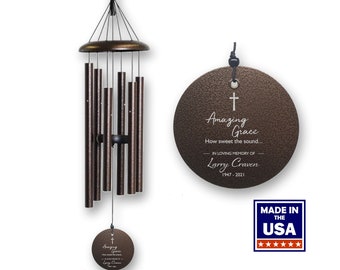 Amazing Grace Memorial Wind Chime | Memorial Tribute | Authentic Corinthian Bells | Sympathy Gift | Made in USA