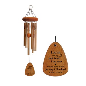 Memorial Tribute Wind Chime, Personalized Memorial Wind Chime, Bereavement gift, In Memory, Personalized Wind Chime,  Remembrance Wind Chime