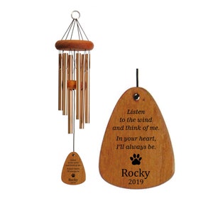 Loss of Dog Memorial Wind Chime | Made in USA | Listen to the Wind | Pet Memorial | Pet Loss | Personalized Pet Memorial | Dog Memorial