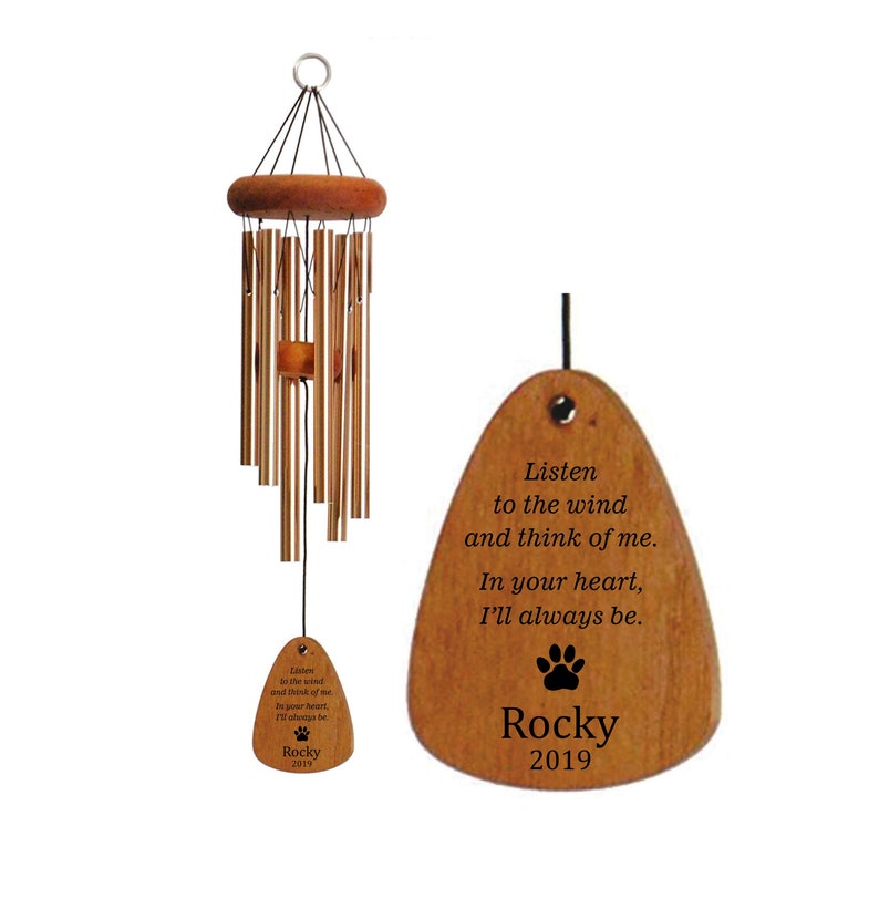 Loss of Dog Memorial Wind Chime | Made in USA | Listen to the Wind | Pet Memorial | Pet Loss | Personalized Pet Memorial | Dog Memorial