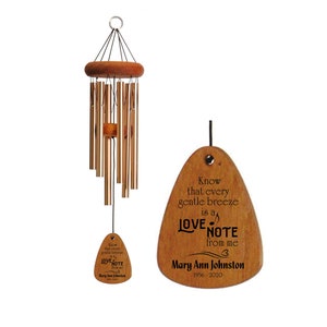 Memorial Tribute Wind Chime | 30 Inch Wind Chime | Every gentle breeze is a love note | Sympathy gift | Engraved Wind Chime | Personalized