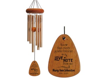 Memorial Tribute Wind Chime | 30 Inch Wind Chime | Every gentle breeze is a love note | Sympathy gift | Engraved Wind Chime | Personalized