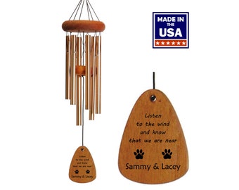 Loss of Two Dogs Memorial Chime | Listen to the Wind - 2 Dogs | Sympathy Gift | Loss of two pets | Loss of Dog
