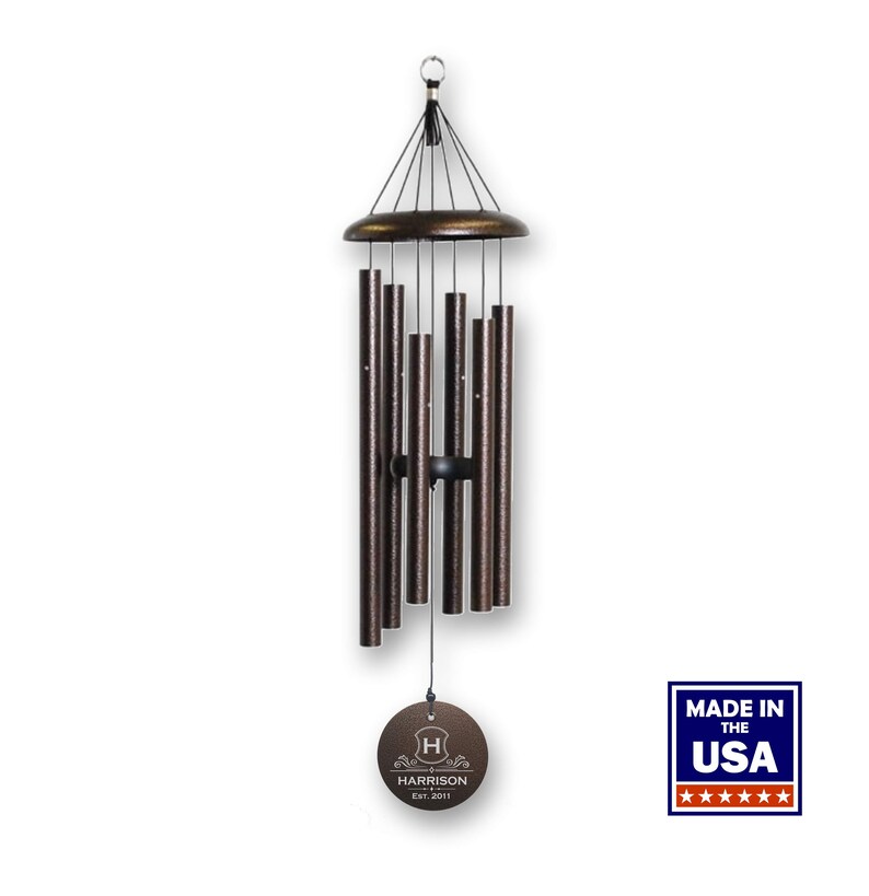 Monogrammed Wind Chime Authentic Corinthian Bells Made in USA image 3
