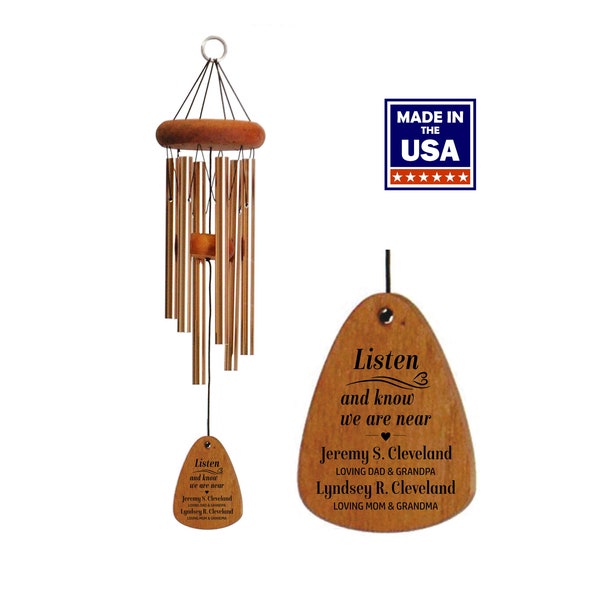 Personalized Memorial Wind Chime | Engraved Sympathy Gift