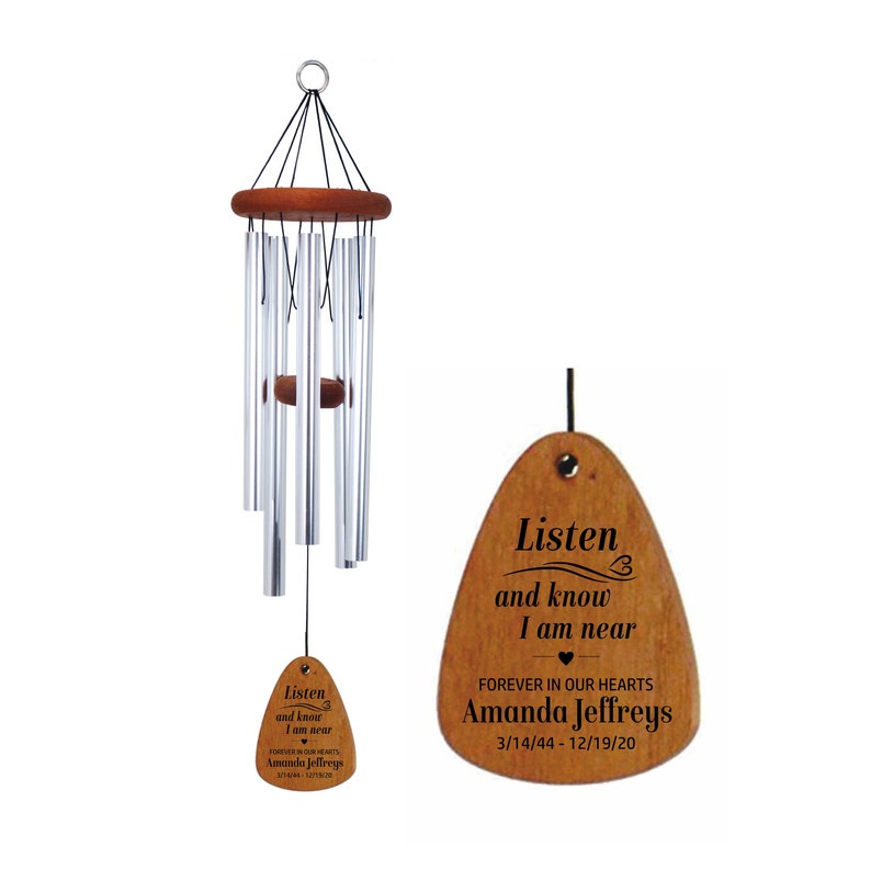 Sympathy Wind Chime Listen and Know I Am Near Personalized Etsy