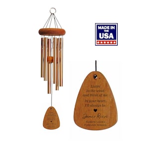 Memorial Wind Chime | Listen to the Wind and Think of Me | Sympathy | Memory Windchime | Bereavement Gift | Memorial Gift | In Memory of |