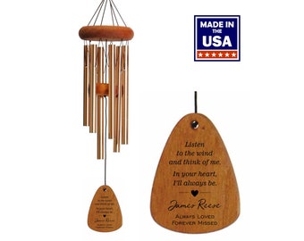 Memorial Wind Chime | Listen to the Wind and Think of Me | Sympathy | Memory Windchime | Bereavement Gift | Memorial Gift | In Memory of |