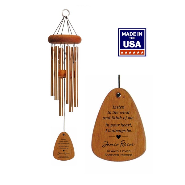 Memorial Wind Chime | Listen to the Wind and Think of Me | Sympathy | Memory Windchime | Bereavement Gift | Memorial Gift | In Memory of |