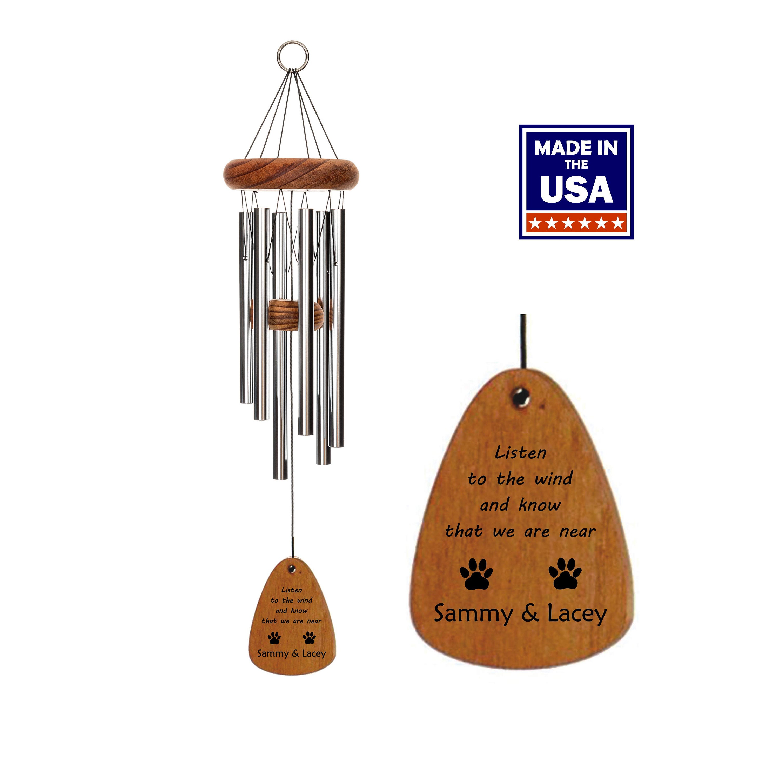 Loss of Two Dogs Memorial Chime Listen to the Wind 2 Dogs - Etsy