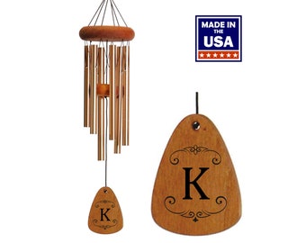 Initial Monogram Engraved Wind Chime