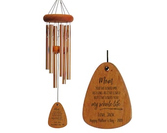 30-Inch Mother's Day Wind Chime-Bronze, Mom I've Loved You My Whole Life Wind Chime, Gift for Mom, Mother's Day Gift,Mother's Day Wind chime