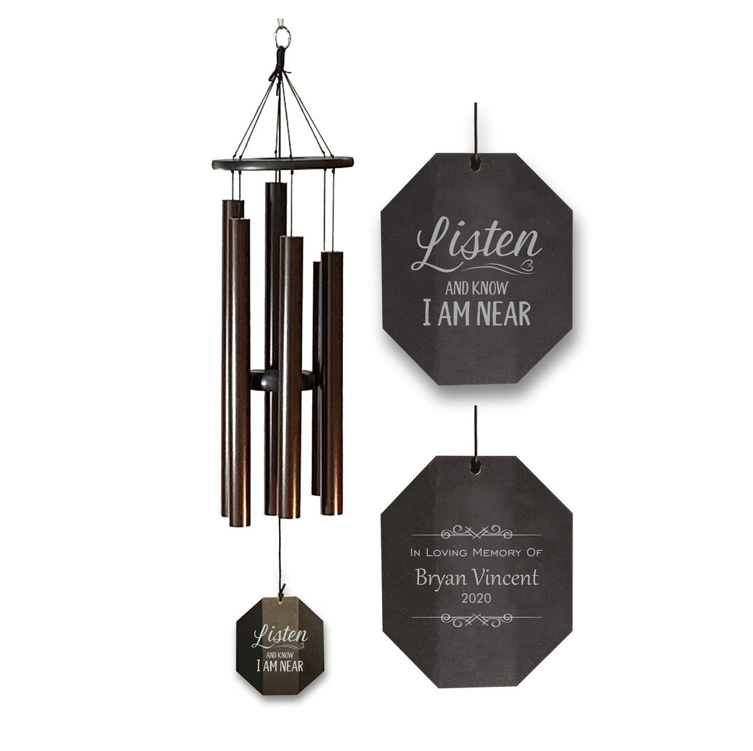 Sympathy Gift Large Wind Chime Deep Tones Listen to the Wind Memorial