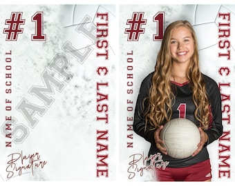 Volleyball Senior Banner Template, Photo Poster (Digital Download)
