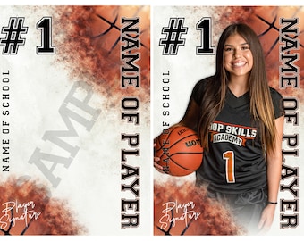Può includere: Un ritratto di una giocatrice di basket con una palla in mano. La giocatrice indossa una maglia nera con il testo "JOP SKILLS ACADEMY" e il numero "1". Lo sfondo è un'immagine sfocata di un campo da basket con una palla.
