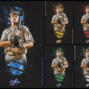 Sports Banner Digital Template / Senior Banner Baseball Template / Template Baseball Poster / Instant Download / High Resolution