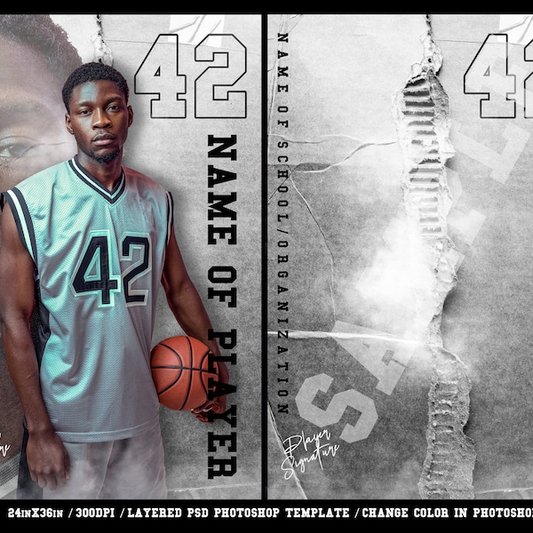 Sports Banner Digital Template / Senior Banner Basketball Template / Template Basketball Poster / Instant Download / High Resolution