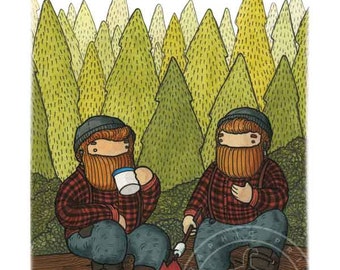 Digital Poster Beardy Bear Twins