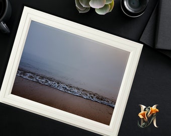 Foggy Beach Printable Wall Art, Ocean Print, Beach Print, Beach Print Wall Art, Home Decor, Digital Download, Cloudy, Landscape Photography