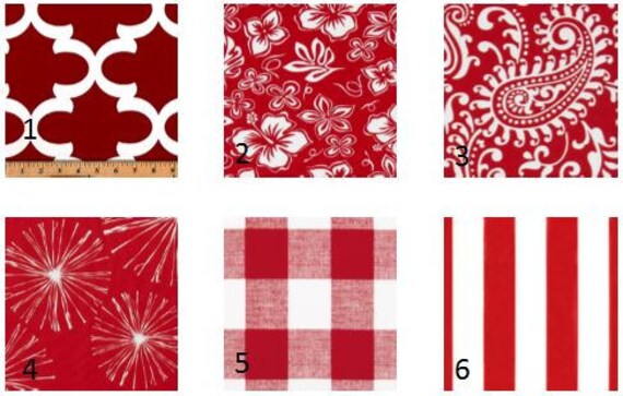 Red Print Window Curtains Pair Of 50 Inch Wide Drapery Etsy