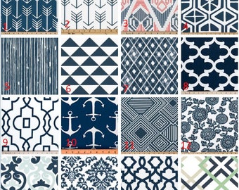 Premier Navy Valances-Window Treatments-You Choose Your Size and Pattern
