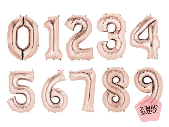 Number Balloons Rose Gold - jumbo 34 inches - mylar foil Il_570xn