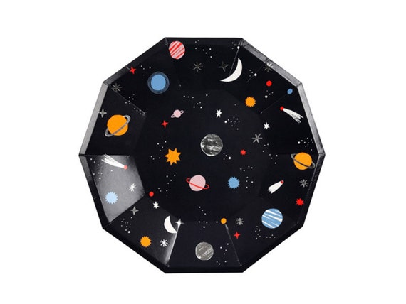 Space Plates - Set of 8 - Galaxy Paper Party Tableware Il_570xn