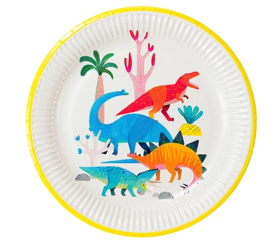 Dinosaur Plates - Pterodactyl, T.Rex, Brachiosaurus, Stegosaurus and Triceratops Il_570xn