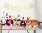 BUBBLY BAR gold glitter paper banner - Bar Party Decor